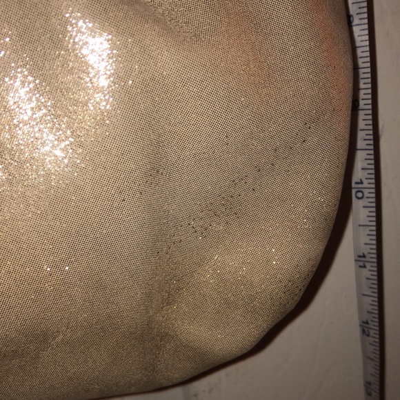 Coach Poppy Metallic Gold Champagne Leather Large Tote Bag Purse #H1281-F20441 - Picture 9 of 15